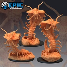 remorhaz set arctic centipede snow monster collection tabletop fantasy insect rpg warhammer sla ice enemy dungeon encounter dnd pathfinder 3d print model - Mito3D