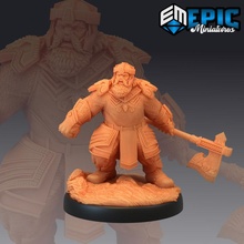 nordic dwarf axe armored warrior fighter tabletop fantasy guard medieval rpg warhammer sla enemy dungeon dnd pathfinder npc 3d print model - Mito3D