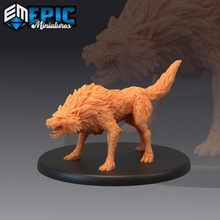 winter wolf attacking dire forest monster encounter tabletop animal fantasy medieval rpg warhammer wild sla enemy dungeon dnd pathfinder 3d print model - Mito3D