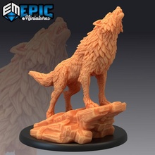 winter wolf howling dire forest monster encounter tabletop animal fantasy medieval rpg warhammer wild enemy dungeon dnd pathfinder 3d print model - Mito3D
