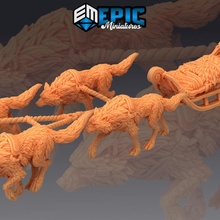 Kurt kızak korkunç kış arktik kar buz binmek masaüstü köpek fantezi orman canavar rpg Warhammer düşman zindan 3d print model - Mito3D