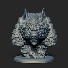 werewolf bust animal halloween horror monster teeth wolf skulls easytoprint furry cursed 3d print model - Mito3D