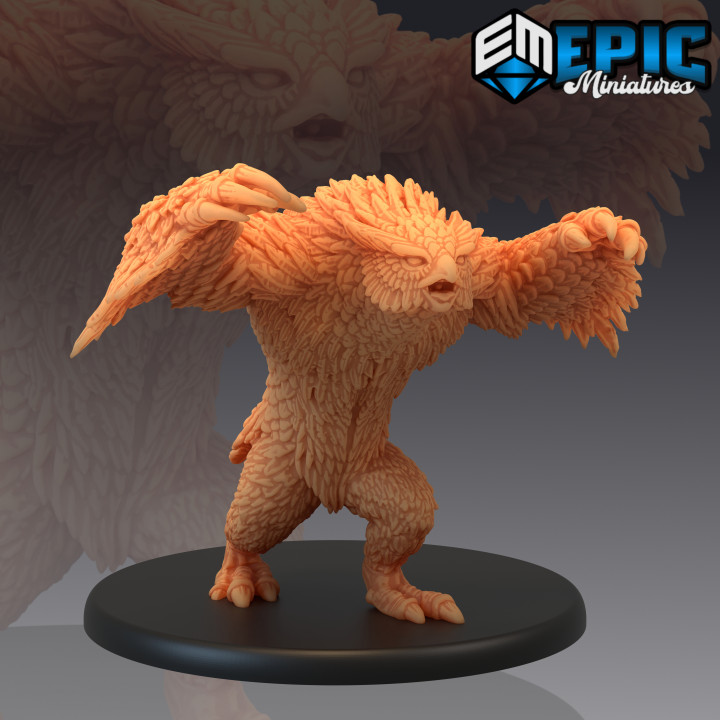 owlbear hug attack forest beast owl bear hybrid tabletop animal classic fantasy monster rpg warhammer wild enemy dungeon dnd pathfinder 3D print model - Mito3D