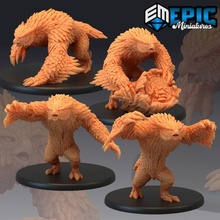 owlbear set forest beast owl bear hybrid collection tabletop animal classic fantasy monster rpg warhammer wild enemy dungeon encounter dnd pathfinder 3d print model - Mito3D