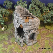 ruined tower terrain wargames wargaming warhammer boardgames dungeonsanddragons scenery pathfinder frostgrave mordheim ageofsigmar 3d print model - Mito3D
