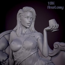 18k anatomi kız kanepe mağaza Sanat güzel vücut fantezi kadın şekil seksi Kadın minyatür çıplak meme iğnelemek 80mm 3d print model - Mito3D