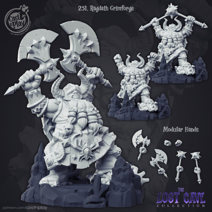 ragdath Grimforge pre supported table sombre perdu nain grotte durergar 3D print model - Mito3D