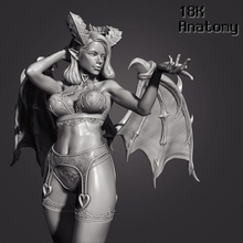 18k anatomy - succubus art beautiful body devil elf fantasy female figure rpg sexy woman miniature nude evil tabletop breast pinup dnd 3d print model - Mito3D