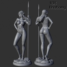 18k anatomia duende lança arte lindo corpo fantasia fêmea figura rpg sexy mulher miniatura nu tampo mesa seio Amazonas pôster dnd 3d print model - Mito3D