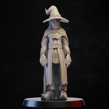 tired wizard store miniature pilgrim mage tabletop warlock 3d print model - Mito3D