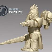 angry space dwarf 3 store fantasy sci-fi warhammer miniature tabletop wargame chaos squad spacewarrior 3d print model - Mito3D