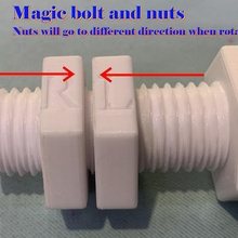 magic bolt nuts direction rotating double threaded 3d print model - Mito3D