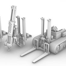 Bitte Mehrzweck Nützlichkeit verfolgt Plattform industriell Rollenspiel Fahrzeug Wargaming Kriegshammer scifi Tischplatte bohren Spur Landschaft Presse Gabelstapler 3d print model - Mito3D