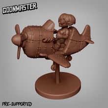 gnome flyer aircraft airplane fighter gadget mechanical plane wargaming steampunk flying tabletop flight dnd pathfinder 3d print model - Mito3D