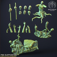 slaughter set store bones fantasy head horror skull base arms dnd scenery pike bestiarum 3d print model - Mito3D