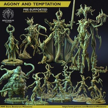 agony temptation bundle store demon 40k boss dark fantasy horror monster warhammer lord prince chaos dnd siren aos slaanesh demoness bestiarum 3d print model - Mito3D