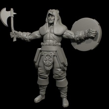 bearbarian axe barbarian bear shield ax 3d print model - Mito3D