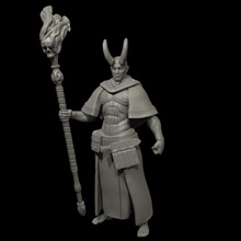 demon wizard magic staff mage robes 3d print model - Mito3D