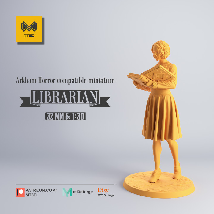 kütüphaneci Arkham korku uyumlu masaüstü minyatürler minyatür arkham 3D print model - Mito3D