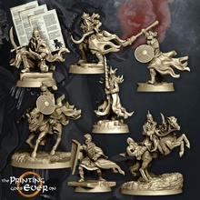 dark riders vol 1 - presupported tabletop fantasy ghost rpg undead wargaming warhammer miniature lotr evil wraith tabletop rider dnd mounted frostgrave wight specter pre-supported statblock