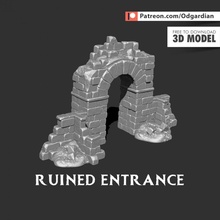 ruined entrance door stone rock wall gate ruins 3d print model - Mito3D