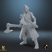elfo scudo fanciulla tavolo barbaro combattente vichingo guerriero avventura dnd 3d print model - Mito3D