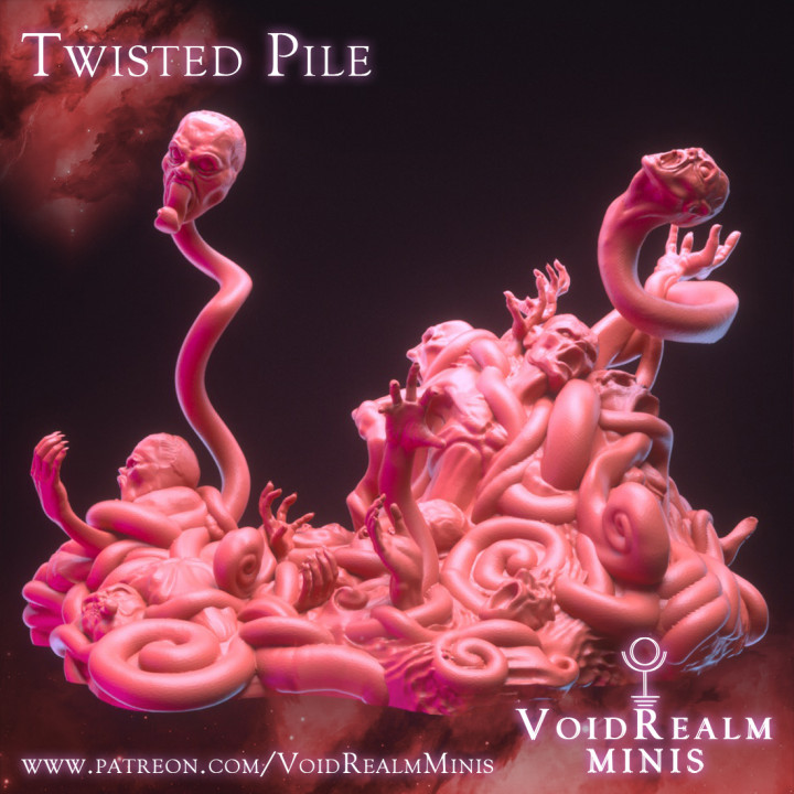 bükülmüş istif masaüstü vücut ejderhalar Zindanlar korku minyatürler gerçeküstü grotesk kozmik minis spiraller dnd yol bulucu Uzumaki voidrealmminis voidrealms 3D print model - Mito3D