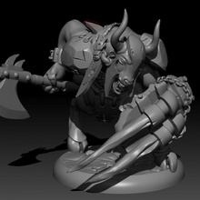 minotaur - male axe shield pre-supported tabletop fantasy 28mm 3d print model - Mito3D