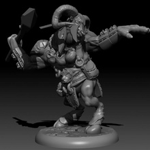 minotaur - male spear pre-supported tabletop 3d print model - Mito3D