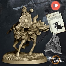dark spearman mounted - presupported tabletop fantasy rpg wargaming warhammer miniature lotr evil wraith rider 28mm dnd frostgrave skirmish pre-supported mongol statblock mongolian 3d print model - Mito3D