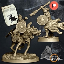 dark spearman - foot mounted presupported tabletop fantasy ghost rpg wargaming warhammer miniature lotr evil wraith rider 28mm dnd bundle frostgrave skirmish pre-supported statblock 3d print model - Mito3D
