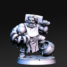 badolff - dwarf chef 32mm dnd tabletop leg peg pirate rnestudio 3d print model - Mito3D