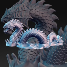 mer serpent 32mm dnd table géant monstre pirate rnestudio 3d print model - Mito3D