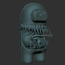chatte boi boutique extraterrestre monstre Facile lance dents tentacule highpoly brut 3d print model - Mito3D