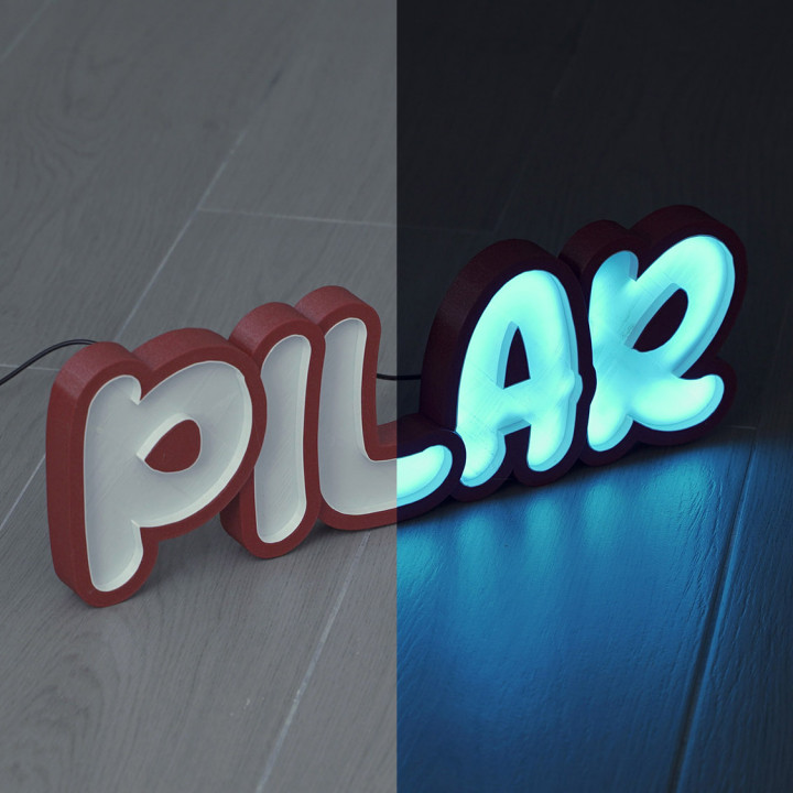 Led marquee Pilar harfler ışık şerit neon luminoso kartel 3D print model - Mito3D