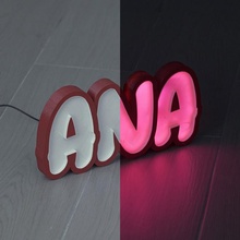 led marquee ana letters light strip neon luminoso cartel 3d print model - Mito3D