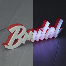 guidato tendone brutale lettere luce striscia neon luminoso cartello 3d print model - Mito3D