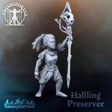 halfling preserver tabletop miniature caster dnd cleric pathfinder druid sorcerer darksun athas 3d print model - Mito3D