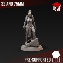 drow guerrero hembra expedición inframundo botín estudios Tienda épico fantasía juego héroe rpg miniatura mesa calabozos Dragones rol guerra d 3d print model - Mito3D