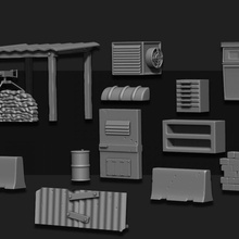 diner props terrain wargaming miniature fallout scifi tabletop foundry scatter barricades sarks 3d print model - Mito3D