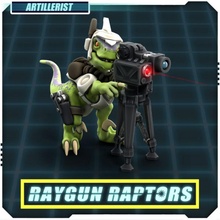 Raygun raptores artilheiro loja exército dinossauro jurássico mini jogos guerra martelo miniatura tampo mesa artilharia velociraptor jogo raptor designador 3d print model - Mito3D