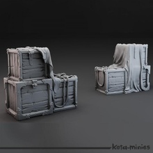 tarped crate belt box fantasy medieval terrain props stylized package rope 28mm cloth scatter crates environement keta-minies wargming 3d print model - Mito3D