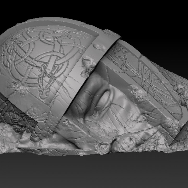 fallen norse statue ruins head pre-supported terrain viking lotr tabletop d&d scenery saga ragnarok 3D print model - Mito3D