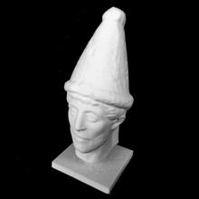 head priest dallas museum art texas scan hat ancient man religion limestone headdress 3d print model - Mito3D
