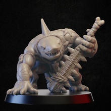 requin épée table monstre mer guerrier miniature wereshark 3d print model - Mito3D
