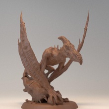 pterafolk - stance 2 tabletop dinosaur dragons mini tomb miniature annihilation dungeon dnd pteranodon saurian toa chult pteradactyl mbala 3d print model - Mito3D
