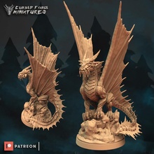 pre supported adulte or dragon rpg miniature table dragons donjons mini miniatures monstre dnd éclaireur prise charge 3d print model - Mito3D
