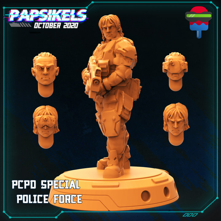 pcpd especial policía fuerza mesa aplastar militart 3D print model - Mito3D