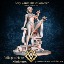 sexy guild mate series no1 sorcerer tabletop beautiful girl miniatures woman 75mm 3d print model - Mito3D