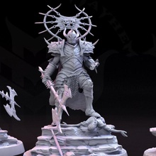 flesh carapace death knight 2 poses tabletop gaming rpg undead d&d dnd homebrew deathknight 3d print model - Mito3D